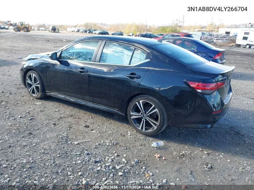 2020 Nissan Sentra Sr Xtronic Cvt VIN: 3N1AB8DV4LY266704 Lot: 40823856