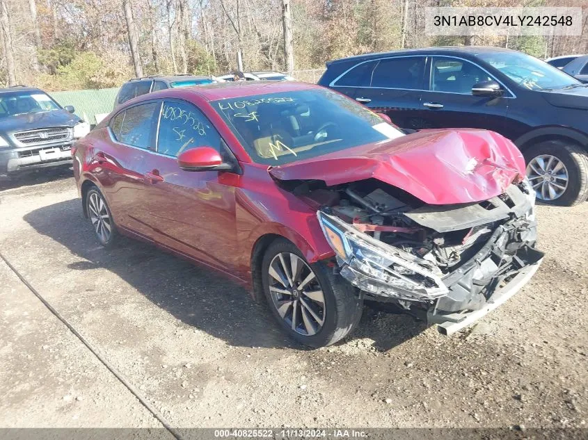 2020 Nissan Sentra Sv Xtronic Cvt VIN: 3N1AB8CV4LY242548 Lot: 40825522