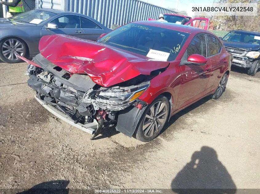 2020 Nissan Sentra Sv Xtronic Cvt VIN: 3N1AB8CV4LY242548 Lot: 40825522