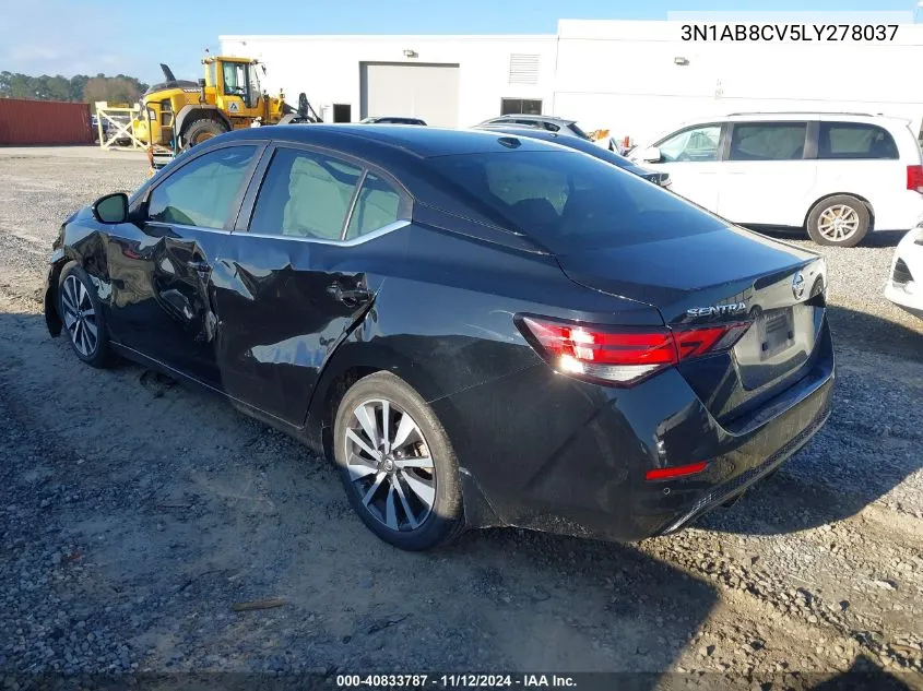 3N1AB8CV5LY278037 2020 Nissan Sentra Sv Xtronic Cvt