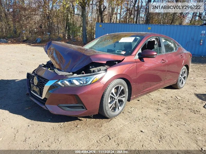 2020 Nissan Sentra Sv Xtronic Cvt VIN: 3N1AB8CV0LY296722 Lot: 40843476