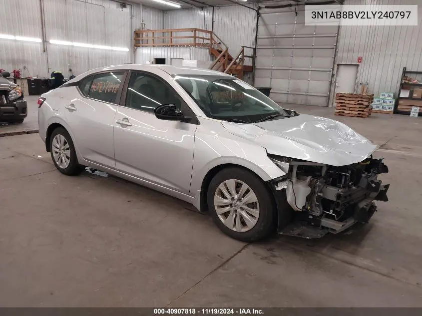 2020 Nissan Sentra S Xtronic Cvt VIN: 3N1AB8BV2LY240797 Lot: 40907818