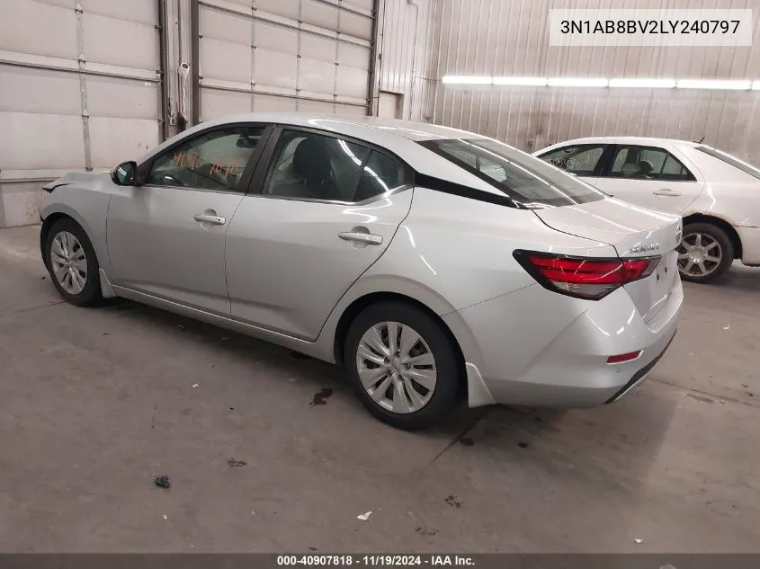 2020 Nissan Sentra S Xtronic Cvt VIN: 3N1AB8BV2LY240797 Lot: 40907818