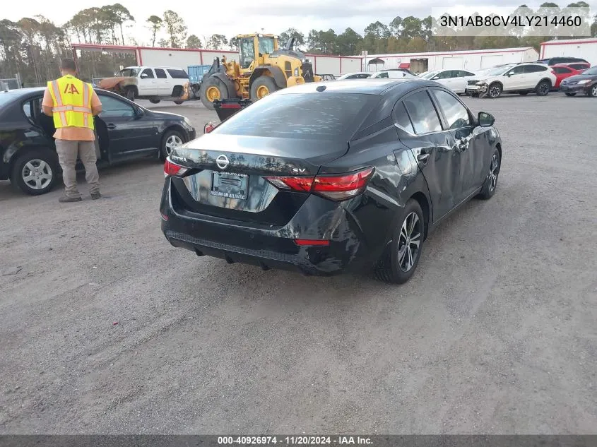 2020 Nissan Sentra Sv Xtronic Cvt VIN: 3N1AB8CV4LY214460 Lot: 40926974