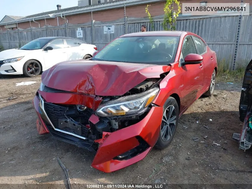 2021 Nissan Sentra VIN: 3N1AB8CV6MY296841 Lot: 12088211