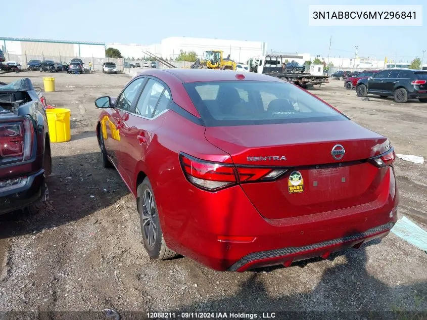 2021 Nissan Sentra VIN: 3N1AB8CV6MY296841 Lot: 12088211