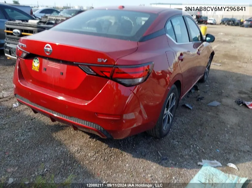 2021 Nissan Sentra VIN: 3N1AB8CV6MY296841 Lot: 12088211