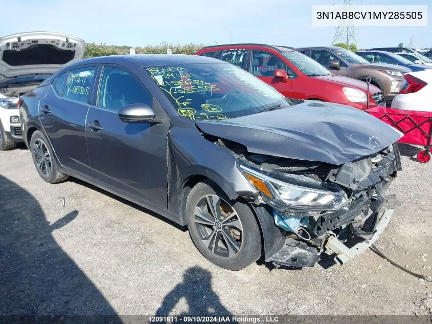 2021 Nissan Sentra VIN: 3N1AB8CV1MY285505 Lot: 12091611