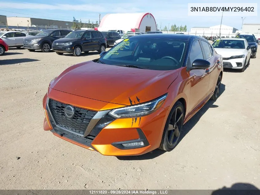 2021 Nissan Sentra VIN: 3N1AB8DV4MY296402 Lot: 12111820