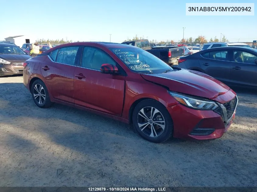 2021 Nissan Sentra VIN: 3N1AB8CV5MY200942 Lot: 12129879