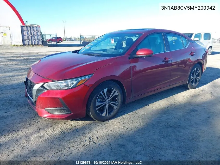 2021 Nissan Sentra VIN: 3N1AB8CV5MY200942 Lot: 12129879