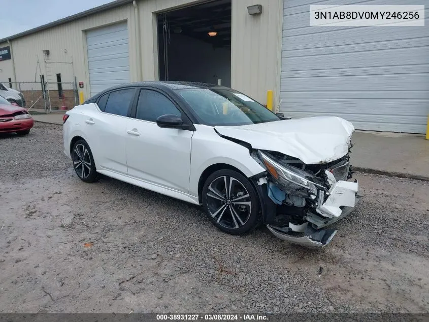 2021 Nissan Sentra Sr Xtronic Cvt VIN: 3N1AB8DV0MY246256 Lot: 38931227