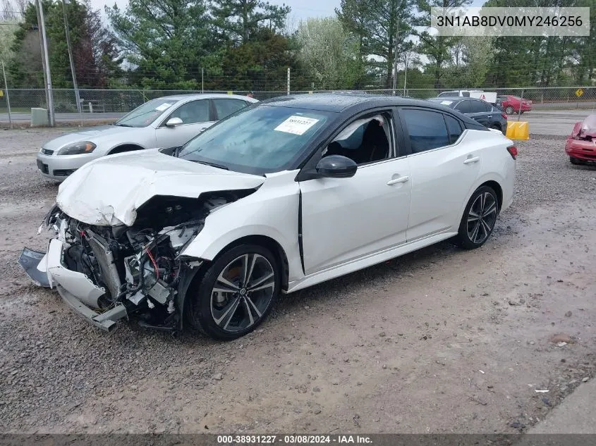 2021 Nissan Sentra Sr Xtronic Cvt VIN: 3N1AB8DV0MY246256 Lot: 38931227