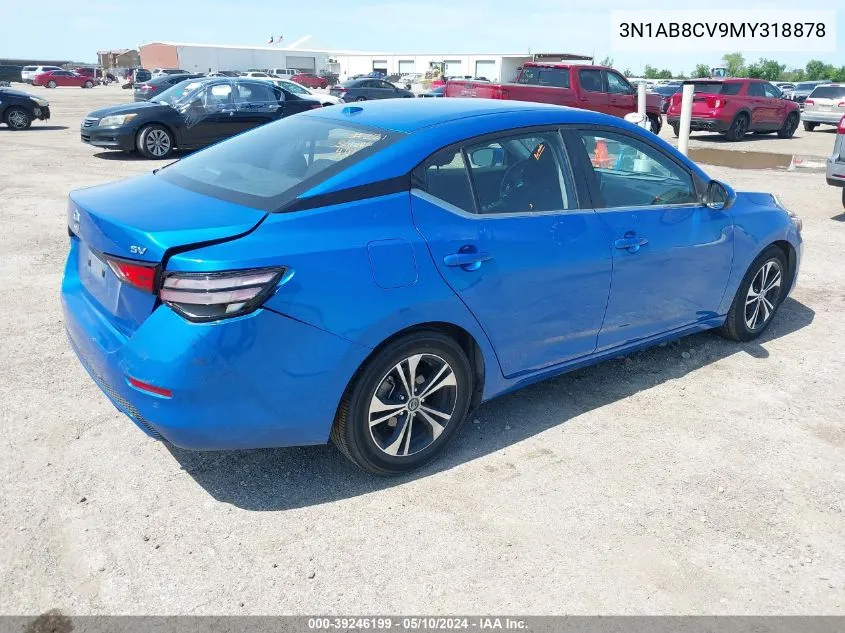 2021 Nissan Sentra Sv Xtronic Cvt VIN: 3N1AB8CV9MY318878 Lot: 39246199