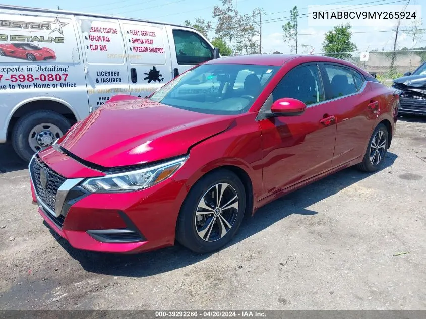 2021 Nissan Sentra Sv Xtronic Cvt VIN: 3N1AB8CV9MY265924 Lot: 39292286