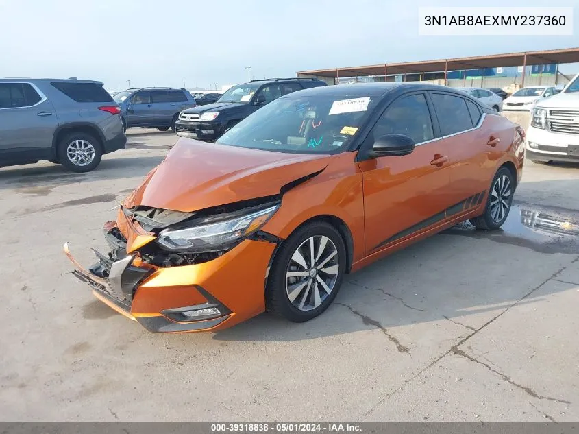 2021 Nissan Sentra VIN: 3N1AB8AEXMY237360 Lot: 39318838