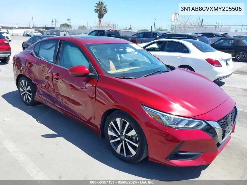 2021 Nissan Sentra Sv Xtronic Cvt VIN: 3N1AB8CVXMY205506 Lot: 39357197