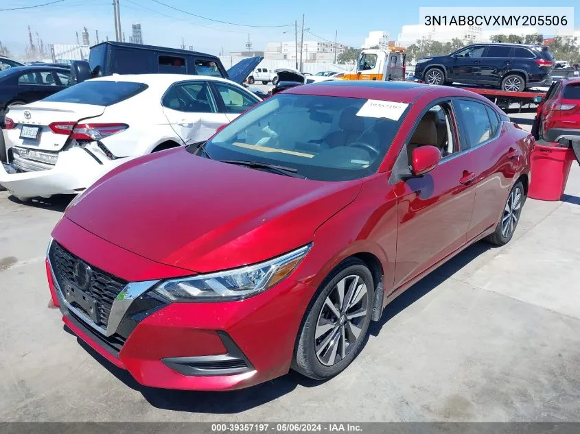 2021 Nissan Sentra Sv Xtronic Cvt VIN: 3N1AB8CVXMY205506 Lot: 39357197