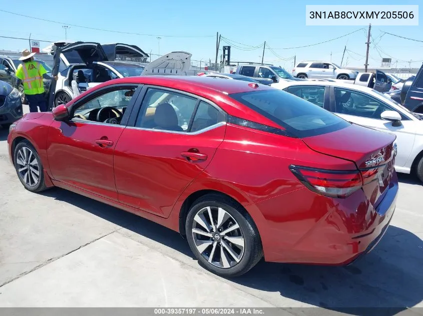 2021 Nissan Sentra Sv Xtronic Cvt VIN: 3N1AB8CVXMY205506 Lot: 39357197