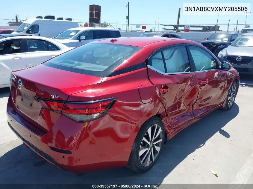 2021 Nissan Sentra Sv Xtronic Cvt VIN: 3N1AB8CVXMY205506 Lot: 39357197