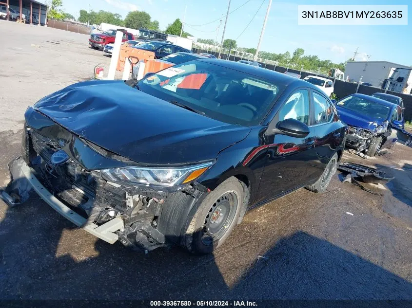 2021 Nissan Sentra S Xtronic Cvt VIN: 3N1AB8BV1MY263635 Lot: 39367580