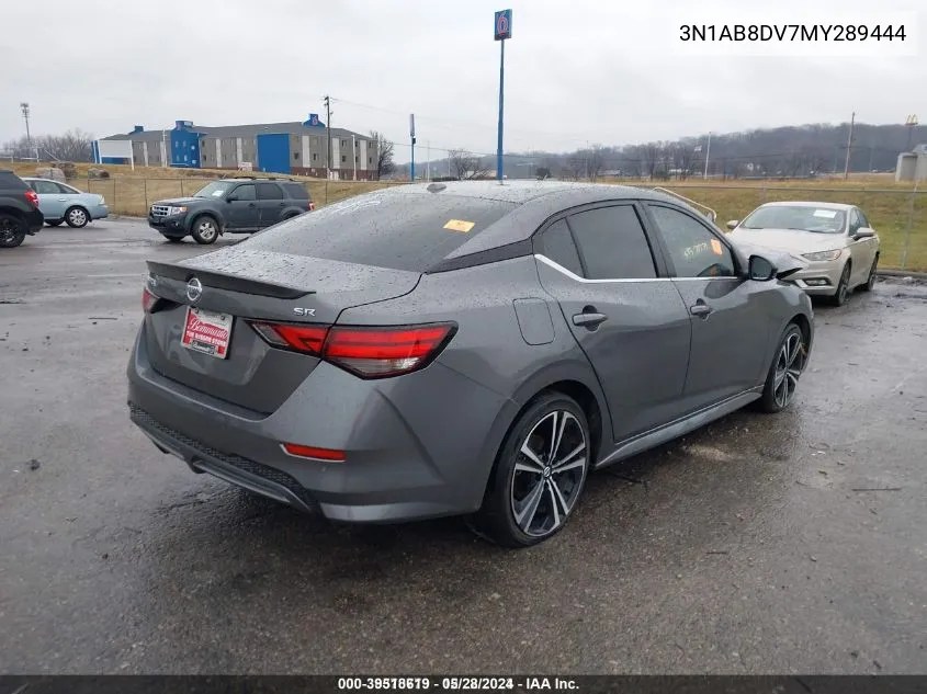 2021 Nissan Sentra Sr Xtronic Cvt VIN: 3N1AB8DV7MY289444 Lot: 39518619