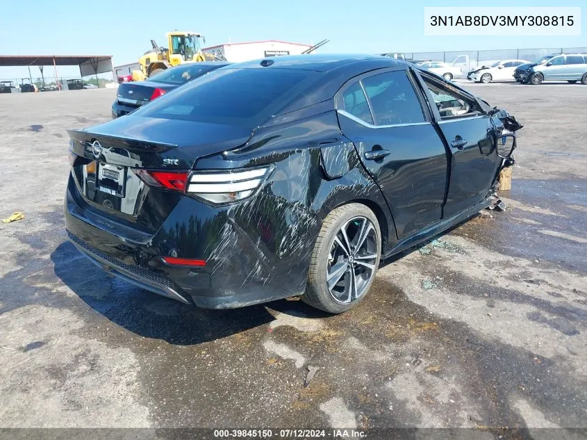 2021 Nissan Sentra Sr Xtronic Cvt VIN: 3N1AB8DV3MY308815 Lot: 39845150