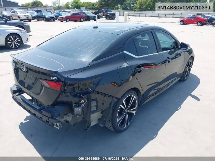 2021 Nissan Sentra Sr Xtronic Cvt VIN: 3N1AB8DV0MY210339 Lot: 39858689