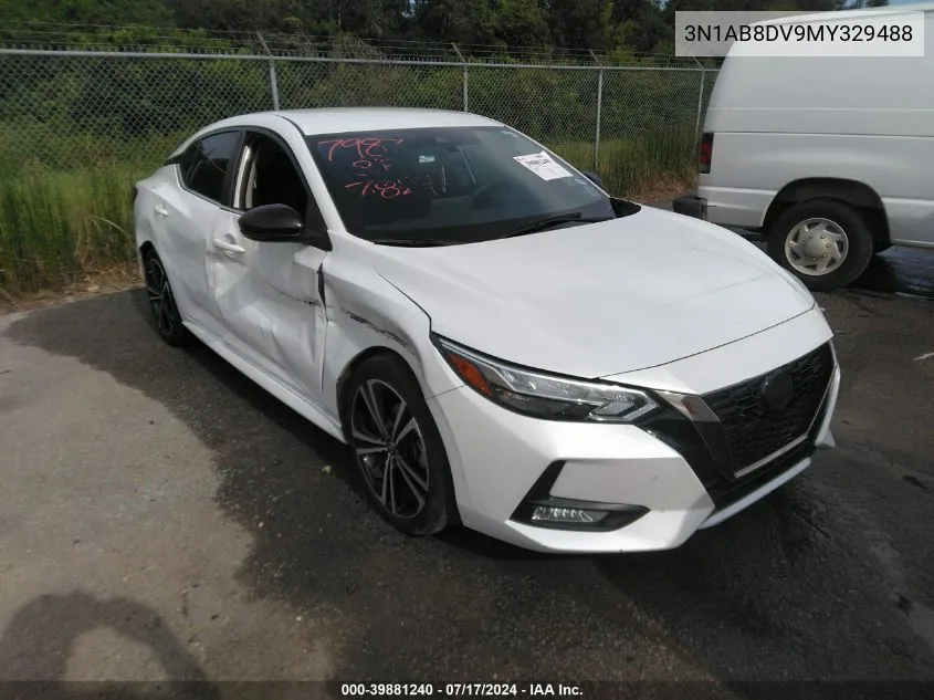 2021 Nissan Sentra Sr Xtronic Cvt VIN: 3N1AB8DV9MY329488 Lot: 39881240