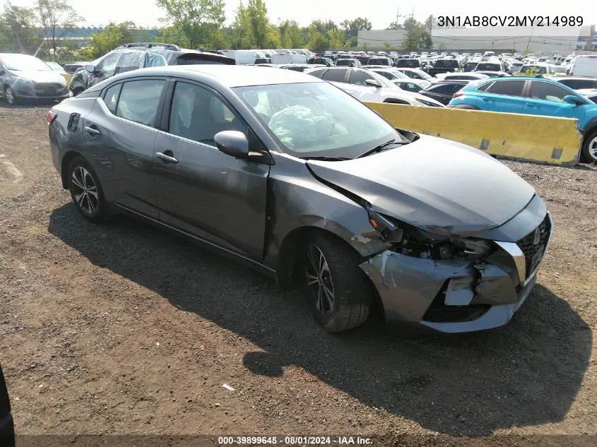 3N1AB8CV2MY214989 2021 Nissan Sentra Sv Xtronic Cvt