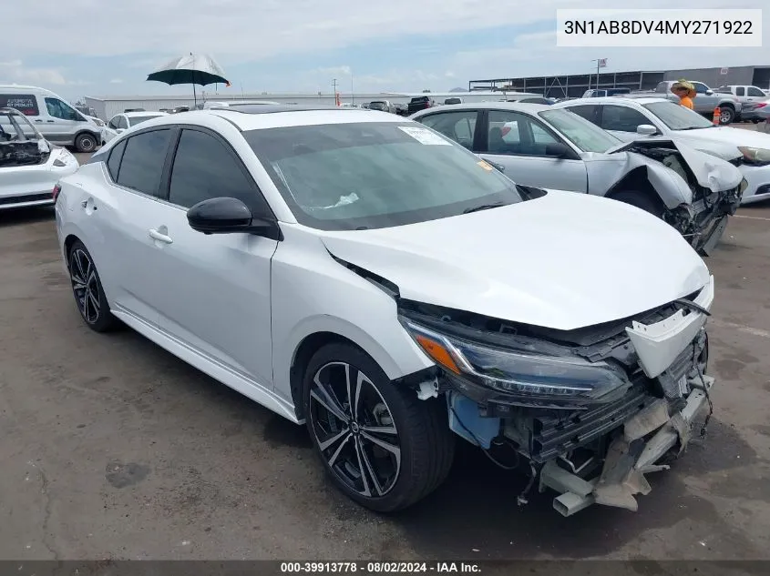 2021 Nissan Sentra Sr Xtronic Cvt VIN: 3N1AB8DV4MY271922 Lot: 39913778