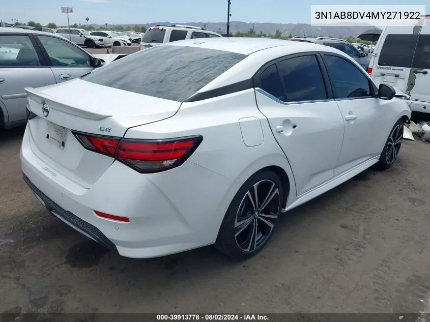 2021 Nissan Sentra Sr Xtronic Cvt VIN: 3N1AB8DV4MY271922 Lot: 39913778