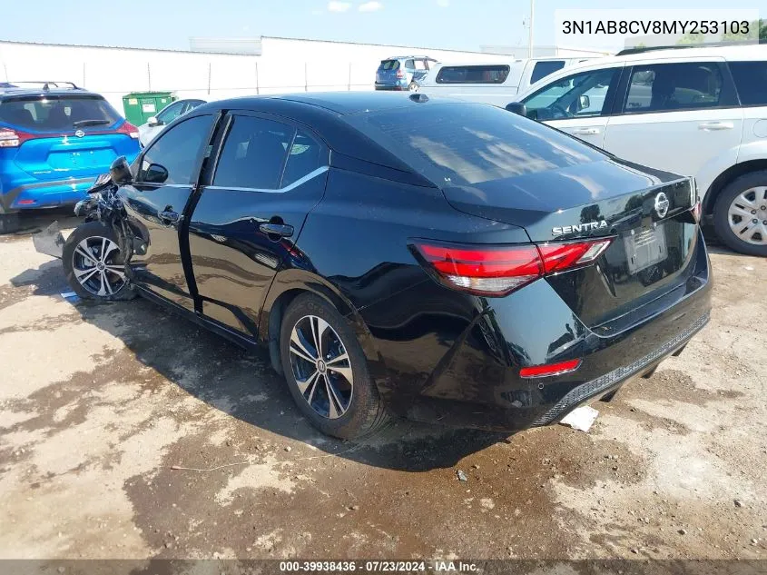 2021 Nissan Sentra Sv Xtronic Cvt VIN: 3N1AB8CV8MY253103 Lot: 39938436