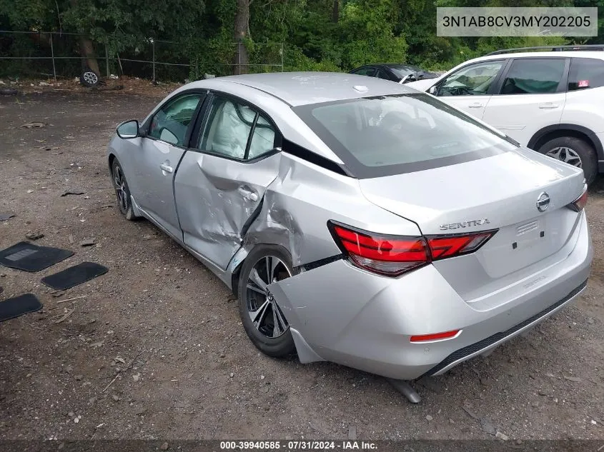 2021 Nissan Sentra Sv Xtronic Cvt VIN: 3N1AB8CV3MY202205 Lot: 39940585