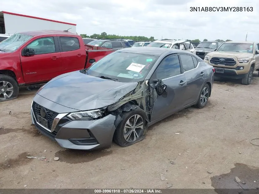 2021 Nissan Sentra Sv Xtronic Cvt VIN: 3N1AB8CV3MY288163 Lot: 39961918