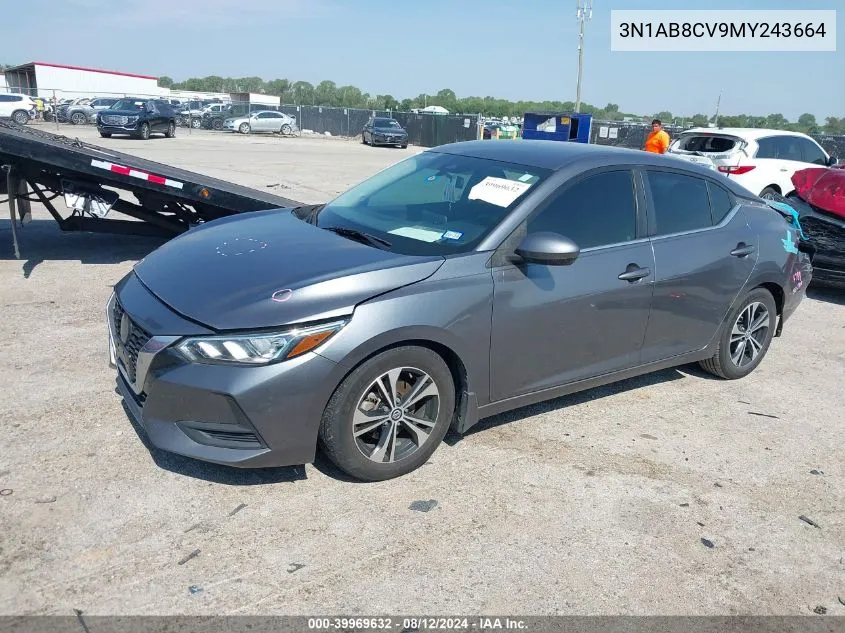 2021 Nissan Sentra Sv Xtronic Cvt VIN: 3N1AB8CV9MY243664 Lot: 39969632