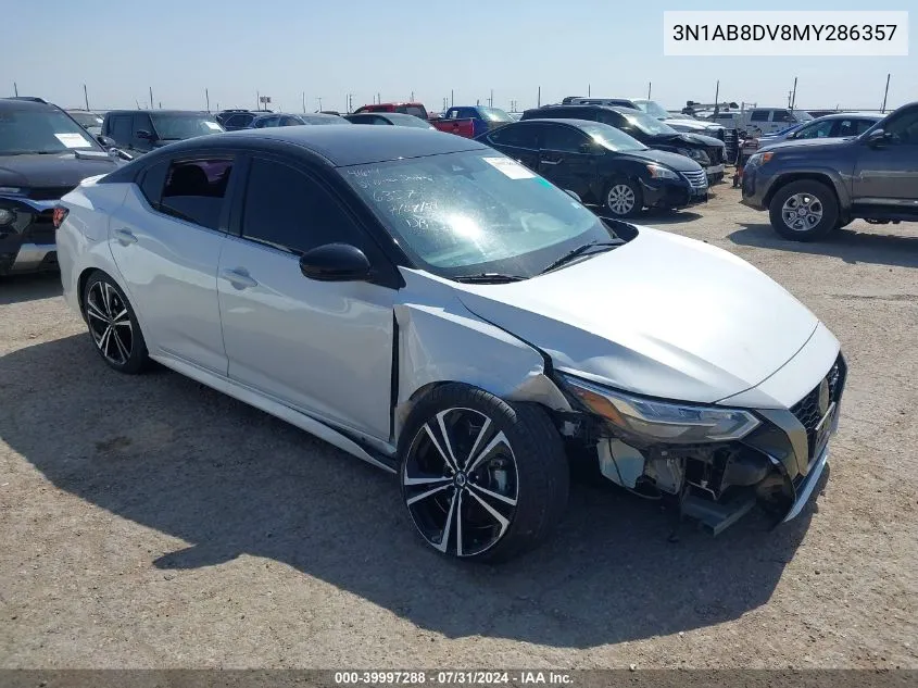 2021 Nissan Sentra Sr Xtronic Cvt VIN: 3N1AB8DV8MY286357 Lot: 39997288