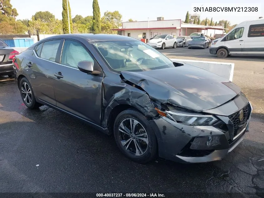 2021 Nissan Sentra Sv Xtronic Cvt VIN: 3N1AB8CV8MY212308 Lot: 40037237