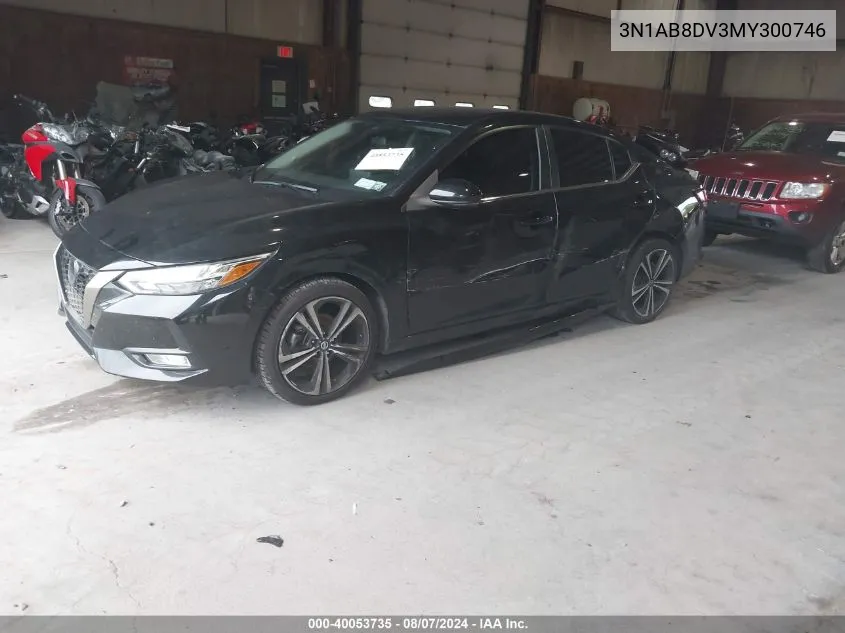 2021 Nissan Sentra Sr Xtronic Cvt VIN: 3N1AB8DV3MY300746 Lot: 40053735