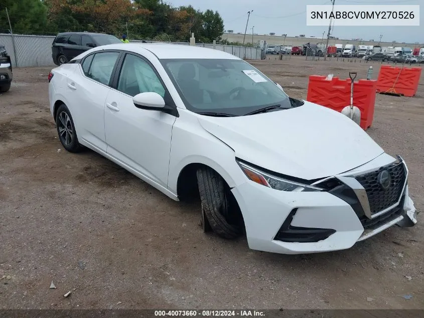 2021 Nissan Sentra Sv Xtronic Cvt VIN: 3N1AB8CV0MY270526 Lot: 40073660