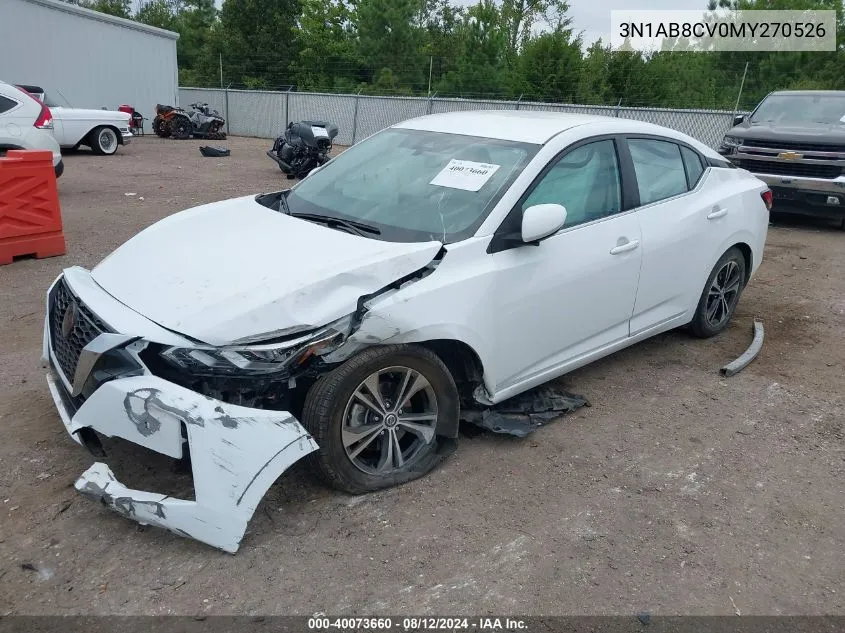 2021 Nissan Sentra Sv Xtronic Cvt VIN: 3N1AB8CV0MY270526 Lot: 40073660