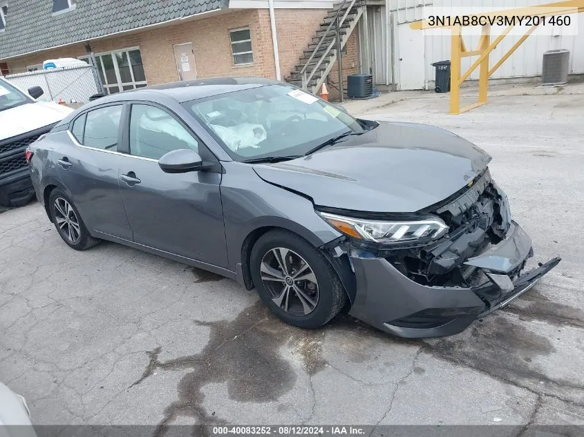 2021 Nissan Sentra Sv Xtronic Cvt VIN: 3N1AB8CV3MY201460 Lot: 40083252