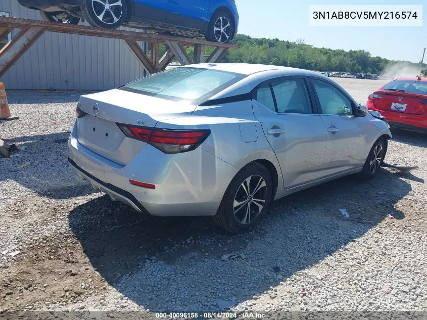 2021 Nissan Sentra Sv Xtronic Cvt VIN: 3N1AB8CV5MY216574 Lot: 40096158