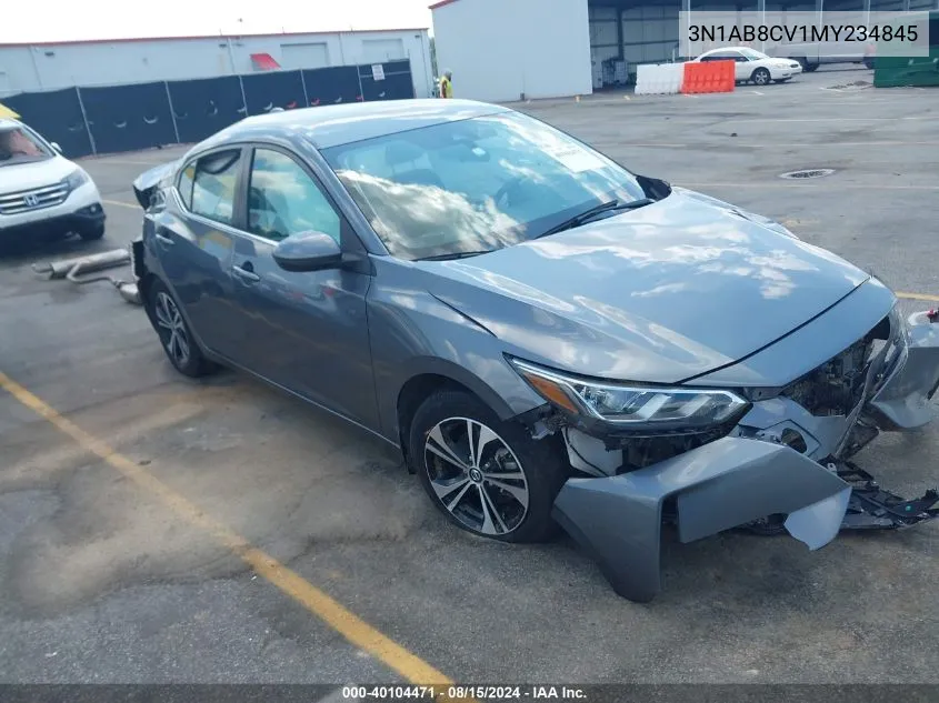 2021 Nissan Sentra Sv Xtronic Cvt VIN: 3N1AB8CV1MY234845 Lot: 40104471