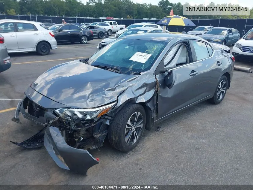 2021 Nissan Sentra Sv Xtronic Cvt VIN: 3N1AB8CV1MY234845 Lot: 40104471