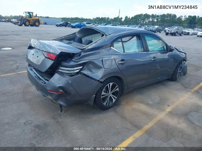 2021 Nissan Sentra Sv Xtronic Cvt VIN: 3N1AB8CV1MY234845 Lot: 40104471