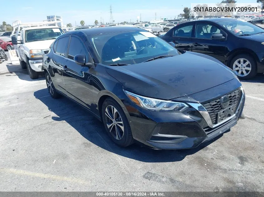 2021 Nissan Sentra Sv Xtronic Cvt VIN: 3N1AB8CV3MY209901 Lot: 40105130