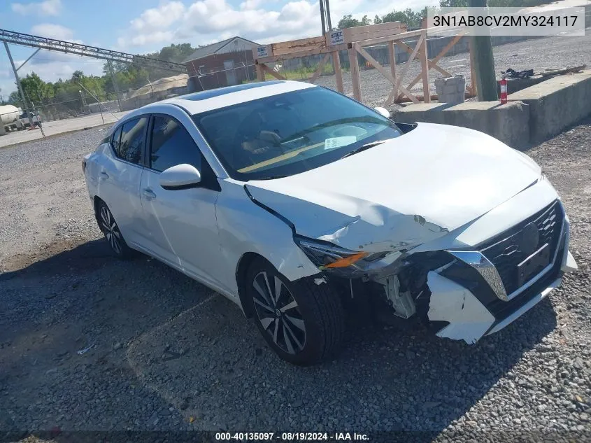 2021 Nissan Sentra Sv Xtronic Cvt VIN: 3N1AB8CV2MY324117 Lot: 40135097