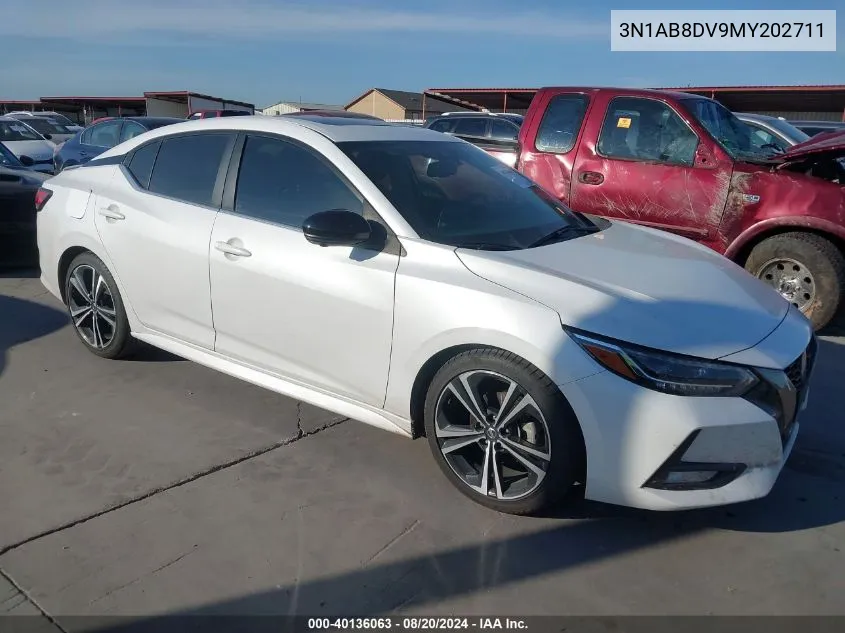 2021 Nissan Sentra Sr VIN: 3N1AB8DV9MY202711 Lot: 40136063