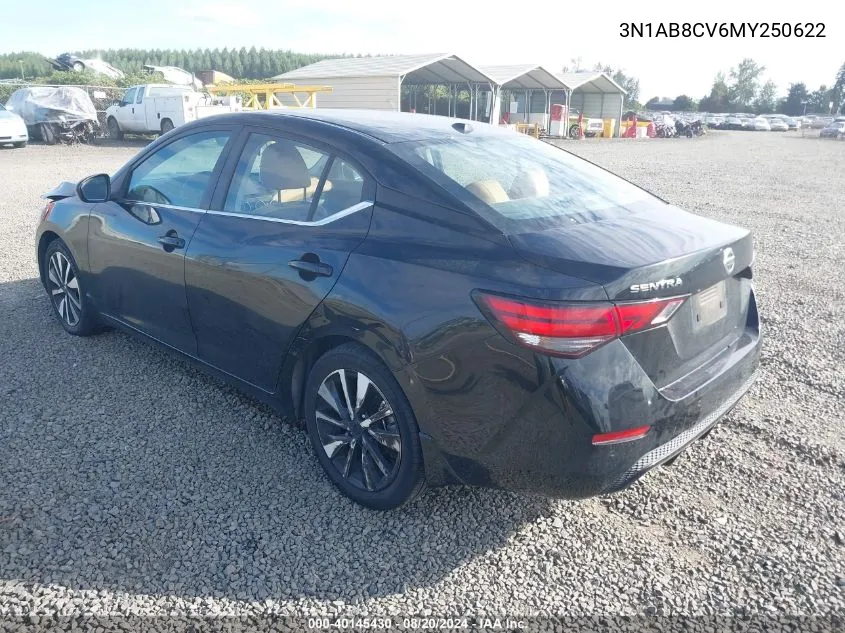 2021 Nissan Sentra Sv Xtronic Cvt VIN: 3N1AB8CV6MY250622 Lot: 40145430